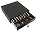 APG Standard- Duty 13” Electronic Point of Sale Cash Drawer | Vasario Series VB320-BL1313-B27 | Printer Compatible | Plastic Till with 4 Bill/ 4 Coin Compartments | Black