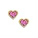 Studex Sensitive 6mm Heart with Pink Glitter Gold Plated Stud Earrings