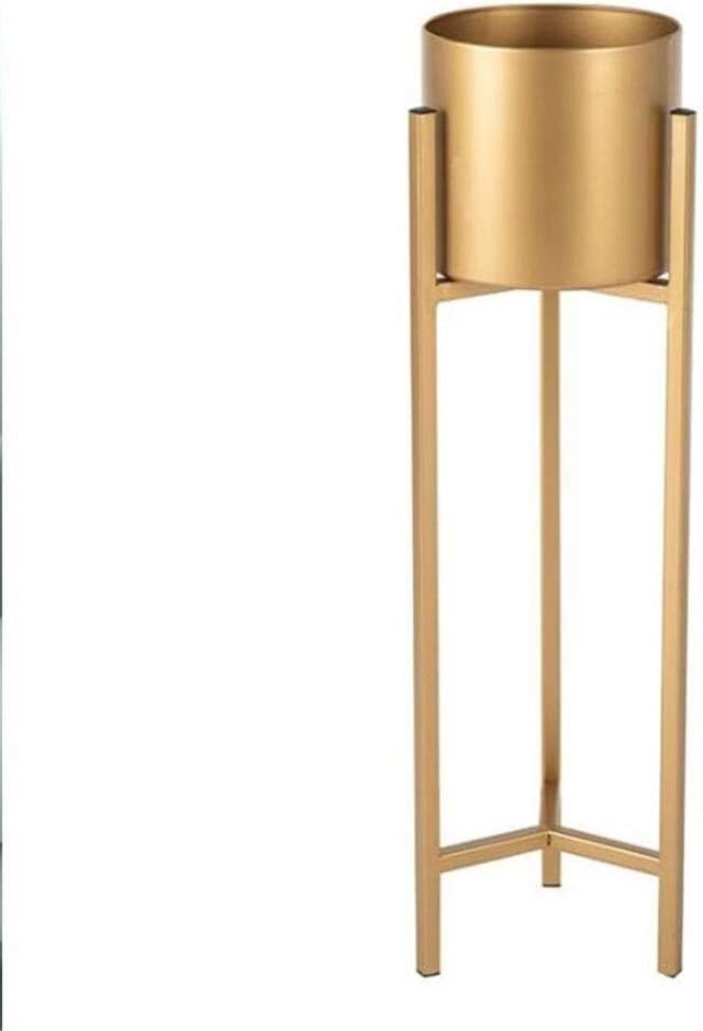 Decorative Standing Flower Succulent Pot Holder Piece Modern Planter With Tall Metal Stand Modern Home Decor Plant Stand Set (Color : Gold, Size : Large)