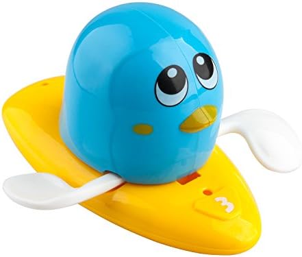 iKidsislands Bath Toys for Toddlers, Girls, Boys, Kids, Babies - Floating Wind Up Swimming Baby Bathtub Toys - Fun and Educational - (Blue Penguin)
