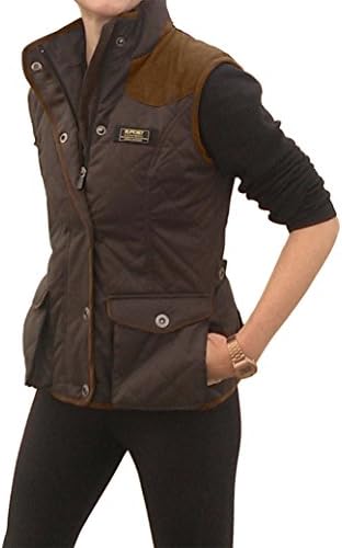 Baviera Women's Slimming Stretch Vest Adjustable Waist with Pockets (Small, Brown)