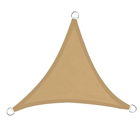 Greenbay Sand Sonnensegel Sonnenschutz Segel für Balkon Terrasse Camping Garten | UV-Schutz PES Polyester | Dreieck 2x2x2m