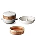 JIA Inc. Steamer Set - Extra Large Set (Ceramic Steamer Pot and Lid + Cedar Wood Basket)