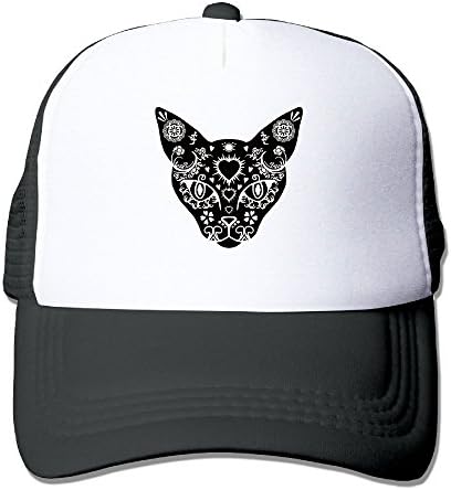 SCOOLY Skeleton Cat Suger Skull Outdoor Unisex Adjustable Sport Meshhat Black