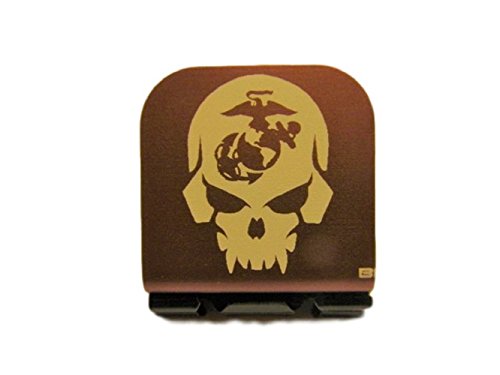 USMC EGA Skull Laser Etched Hat Clip Brown