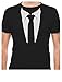 Tuxedo Tie Printed Suit Men's T-Shirt Large Black