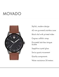 Movado 0607224 Core-Museum Classic - Zapatillas para hombre, talla única, Gris plomizo