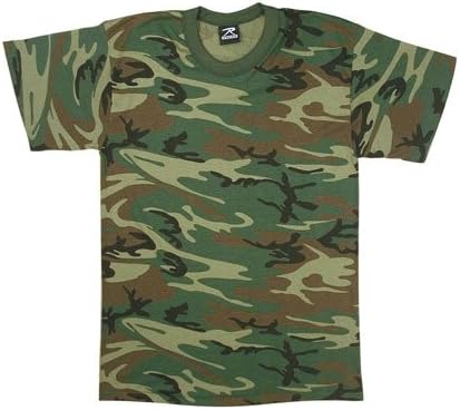 Woodland Camouflage US Made Short Sleeve T-Shirt (XLRG)