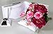 Artificial Flower Arrangement 9 Head Peony for Wedding Bridal Bouquet with Pink Rose Peonies Silk Fake Faux Flowers with Greenery Leaves Stems Table Centerpiece Ideas DIY Home Decoration Party