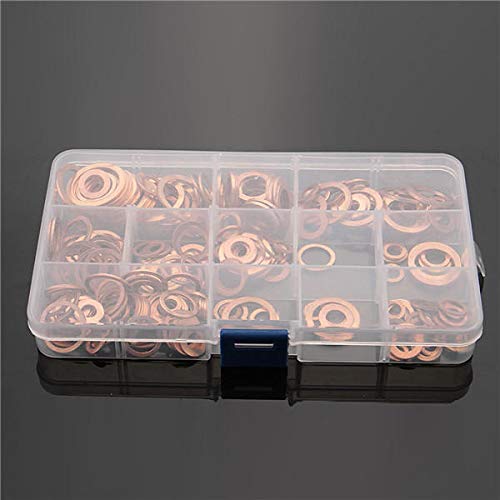 K&A Company 280Pcs M5-M20 Solid Copper Washer Set for Tap Plumbing Garage Engine Assorted Sump Plug