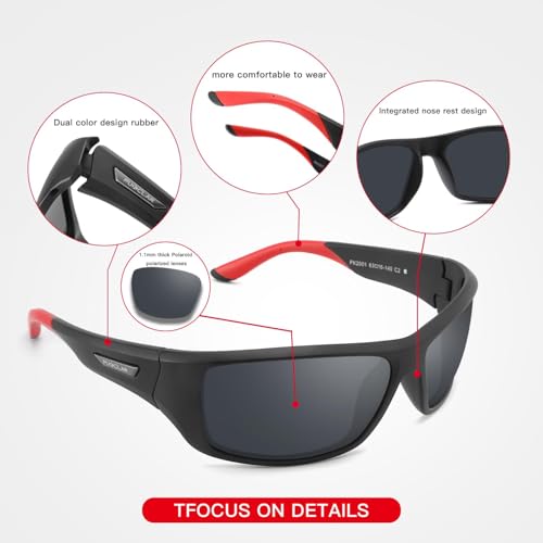 PUKCLAR Polarized Sports Sunglasses for Men and Women - Lightweight TR90 Frame, UV400 Protection, Ideal for Driving, Running, Cycling & Golf