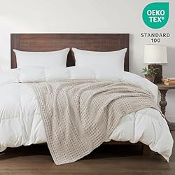 PHF 100% Cotton Waffle Weave Throw Blanket