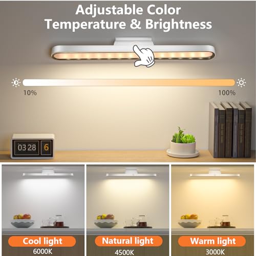 TOPPLEE Magnetic LED Light 2500mAh USB Rechargeable Cabinet Light Dimmable Night Light with Touch Control Suitable for Cabinet, Kitchen, Desk, Reading, Makeup