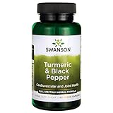 Swanson Turmeric and Black Pepper Organic Antioxidant, Joint, Cardiovascular, Liver Detox Support Supplement for Better Absorption (Curcuma longa 600 mg and Piper nigrum 5 mg per serving) 60 Veg Caps