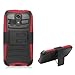 KYOCERA C6730 HYDRO ICON Hybrid Heavy Duty Hybrid Phone Case & Belt Clip Holster (Boost Mobile) (Red)