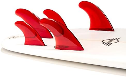 DORSAL Performance Flexrez Surfboard Thruster/Quad Surf Fins (5) FCS Compatible Red
