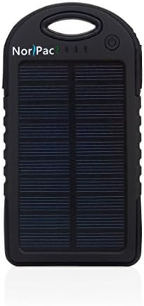 NorPac Sports Solar Charger Dual-USB and Dual-Powered Performance Power Bank 5000mAh Multi-Tool Water-Resistant Shockproof and Dustproof – Never Worry About Battery Life Again