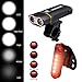 Best Mountain Bike Lights for Night Riding,1000 Lumens Bike Headlight 2 LED【Upgrade Mount】,USB Rechargeable Bicycle Headlight & Rear Light Set for Road Commuting,Front & Back Bike Light Flashing Light