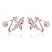 EVERU Gold Bling Butterfly CZ Jewelry Piercing Ear Wraps Stud Earrings for Women's Gift