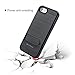 iPhone 7 Wallet Case, Moonmini Heavy Duty Shockproof Slim Fit Protective Kickstand Grip Cover with Hidden Credit Card Slot Holder for iPhone 7 - Black