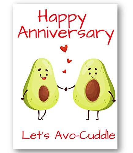 Second Ave Funny Cute Let's Avo-Cuddle Pun Anniversary Card For Him/Her