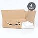 Amazon Basics Lightweight Soft Microfiber 4-Piece Bed Sheet Set with 14-Inch Deep Pockets, Queen, Solid, Bright White - Pack of 4