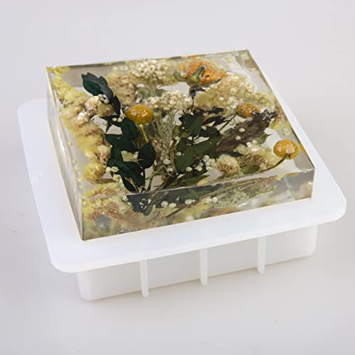 6 Inch Large Square Silicone Mold for Resin Art, Square Cube Soap