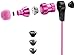 Sentey Pink Earbuds Earphones Headset in Ear Headphones Inline Control and Microphone Metal Audiophile for Music Running Travel Carrying Case Included Tangle Free Cable Oryon LS-4219 Kids Men Girls