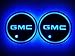 2pcs LED Car Logo Cup Holder Lights for GMC, 7 Colors Changing USB Charging Mat Luminescent Cup Pad, LED Interior Atmosphere Lamp Decoration Light. (GMC)