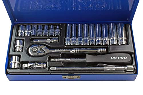US Pro 24Pc 1/4" Dr. Metric Socket Set 4-13mm B3253