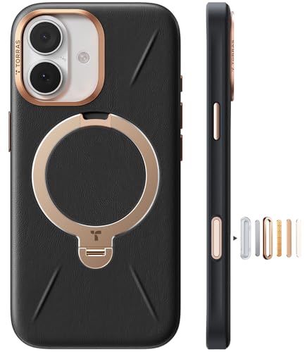 TORRAS Ostand Q3 VegSkin für iPhone 17 Hülle(Nachhaltig Silikonleder) (360° Magnetischer Unsichtbarer Ständer) Premium Haptik Langlebig Hülle iPhone 1