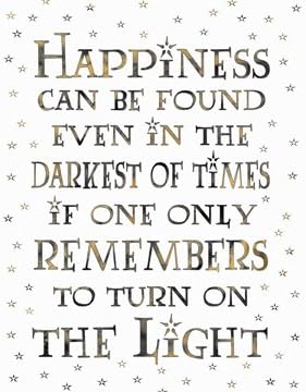 8x10 Happiness Print. Great gift item for Harry Potter fans! watercolor sepia