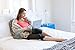 FavFactory Reading Pillow with Arms & Pockets for Sitting Up in Bed - Bedrest Chair Pillow with Removable Cover & Shredded Memory Foam for Back Support When Lounging (Grey, Standard)