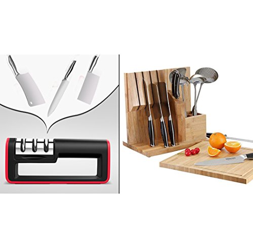 Utility Kitchen Knife Sharpener 3-Stage Sharpening Tool Knife Sharpening System By NCPOPU Manual Sharpener - Thumbnail 2