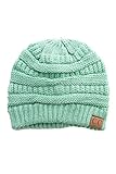 ScarvesMe Trendy Warm Chunky Soft Stretch Cable Knit Slouchy Beanie (Sage)