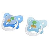 Dr. Brown's PreVent Contour Pacifier, Stage 3 (12m+), Polka Dots Blue, 2-Pack
