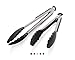 Oberhaus 9-Inch & 12-Inch Premium Black Silicone Tongs 2 Pack (Available Colors: Black, Red, Green, and Pink)