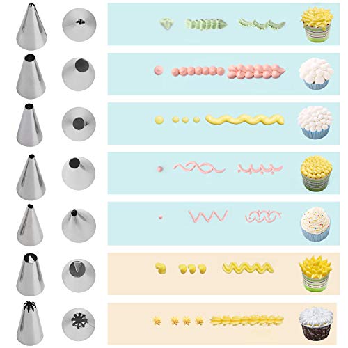36 Pieces Cake Piping Set with 24 Pastry Tips Piping Nozzles, 6
