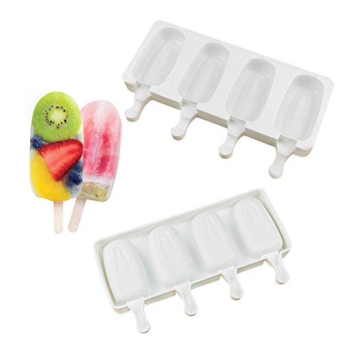 Aoile 4-Hole Silicone Ice Cream Maker Pop Mold Popsicle Lolly Mould Ice Cube Tray Pan DIY Kitchen Tool small - Thumbnail 6
