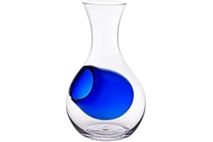 Urban Tokyo Japanese Cold Sake Wine Glass Decanter 12 fl oz Sake Bottle with Ice Cavity Pocket For Home or Restaurant Use (Bl