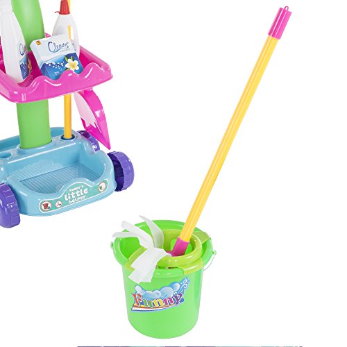 Toddler Pretend Play Cleaning Set - Includes Caddy with Wheels!