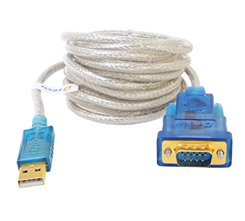 DTECH 10 Feet USB 2.0 to RS232 DB9 Serial Port Adapter Cable with FTDI Chipset Supports Windows 10 8 7 and Mac Linux