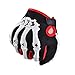 Chitone Full Finger Skeleton Motocross Riding Gloves for Motorcycle (Large, White)