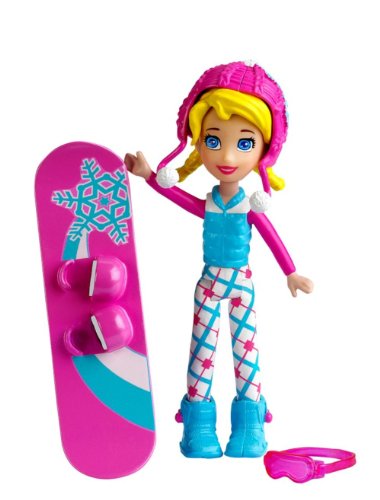 Polly Pocket Adventure Series 3 inch Polly Snow Boarding Doll Playset