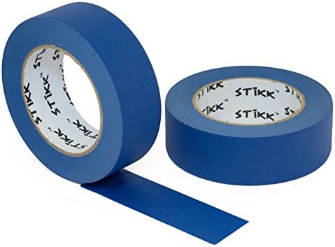 2 Pack 1.5" x 60 yd STIKK Blue Painters Tape 14 Day Clean Release Trim Edge Finishing Masking Tape (1.44 IN 36MM)