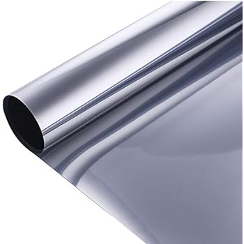 VELIMAX Static Cling Solar Film Reflective Mirror Film Window Tint Non Adhesive UV Blocking Heat Rejection Daytime Privacy (Silver, 35.4in x 6.5ft)