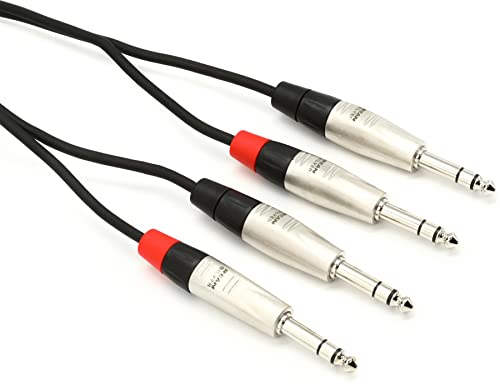 Hosa HSS-005X2 REAN Neutrik Connection Cable (4x 6.3 mm Jacks / 1.5 m/Price for Pair) Silver