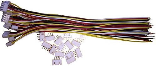 15 SETS JST XH 2.54MM 4 Pin Female Single Connector with Flat Wires 200MM 1007 26AWG