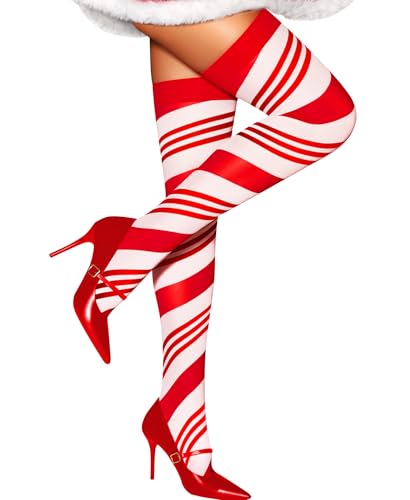 RSLOVE Christmas Thigh High Stockings - Women Sexy Tights Stripe Hosiery Pantyhose Holiday outfit