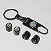 US85 Black Chrome Alfa Romeo Car Wheel Tyre Tire Metal Alloy Stem Valve Cap & Keychain Set